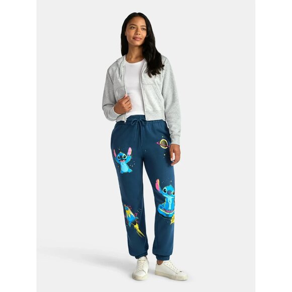 Disney Stitch Women's Graphic Jogger Pants, 29" Inseam, Size L (12-14), Relaxed - Picture 3 of 5